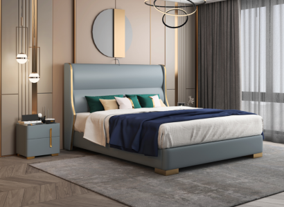 Beds double sleep room wood 180x200cm bed upholstery design luxury